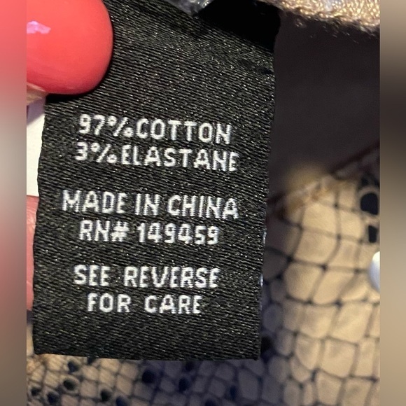 NWT Prosperity Jolene Tan/Black Faux Snake Skin Stretch Denim Jacket Medium - Picture 7 of 10